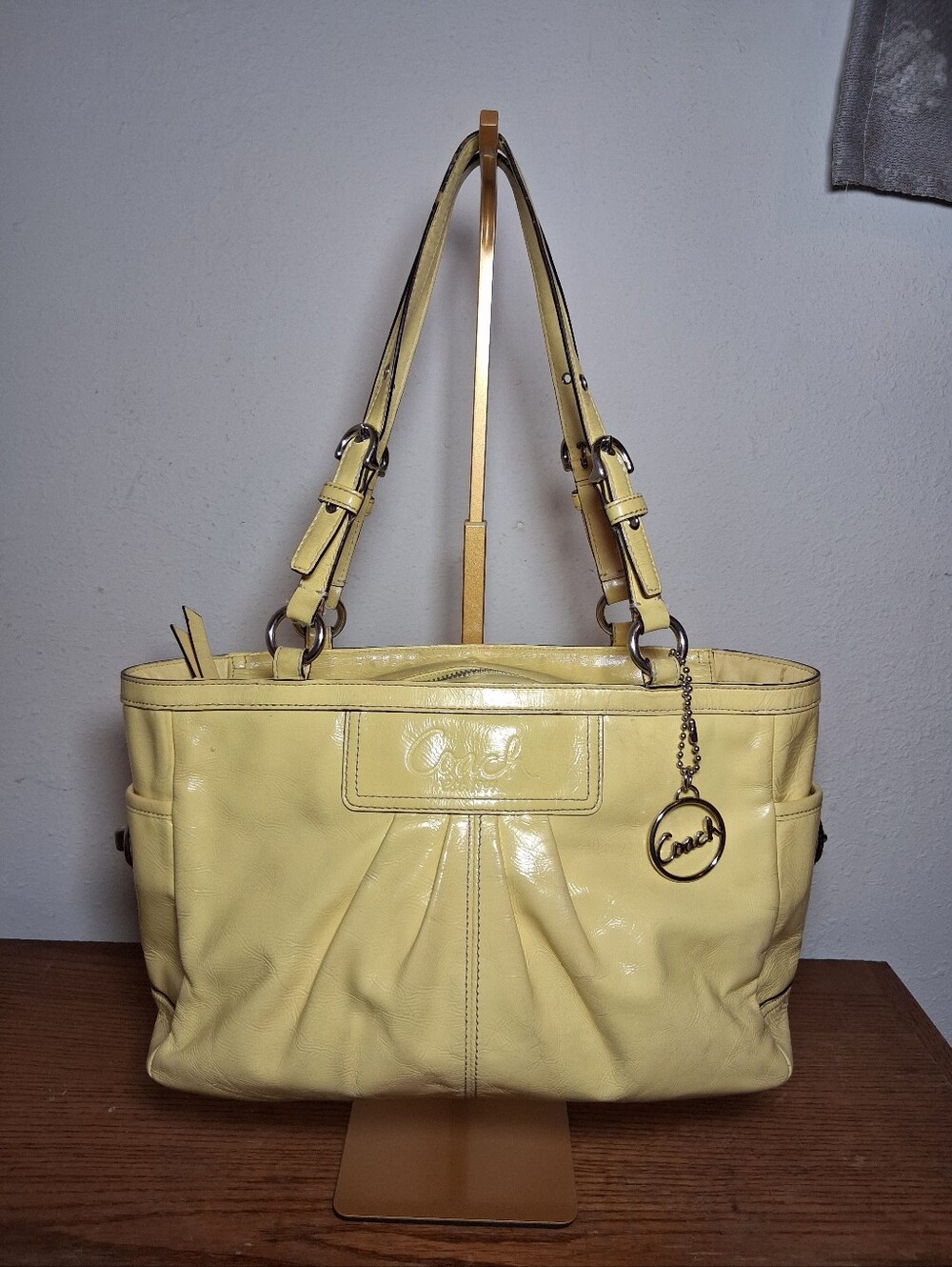 Coach Y2k Yello Patent Leather Tote